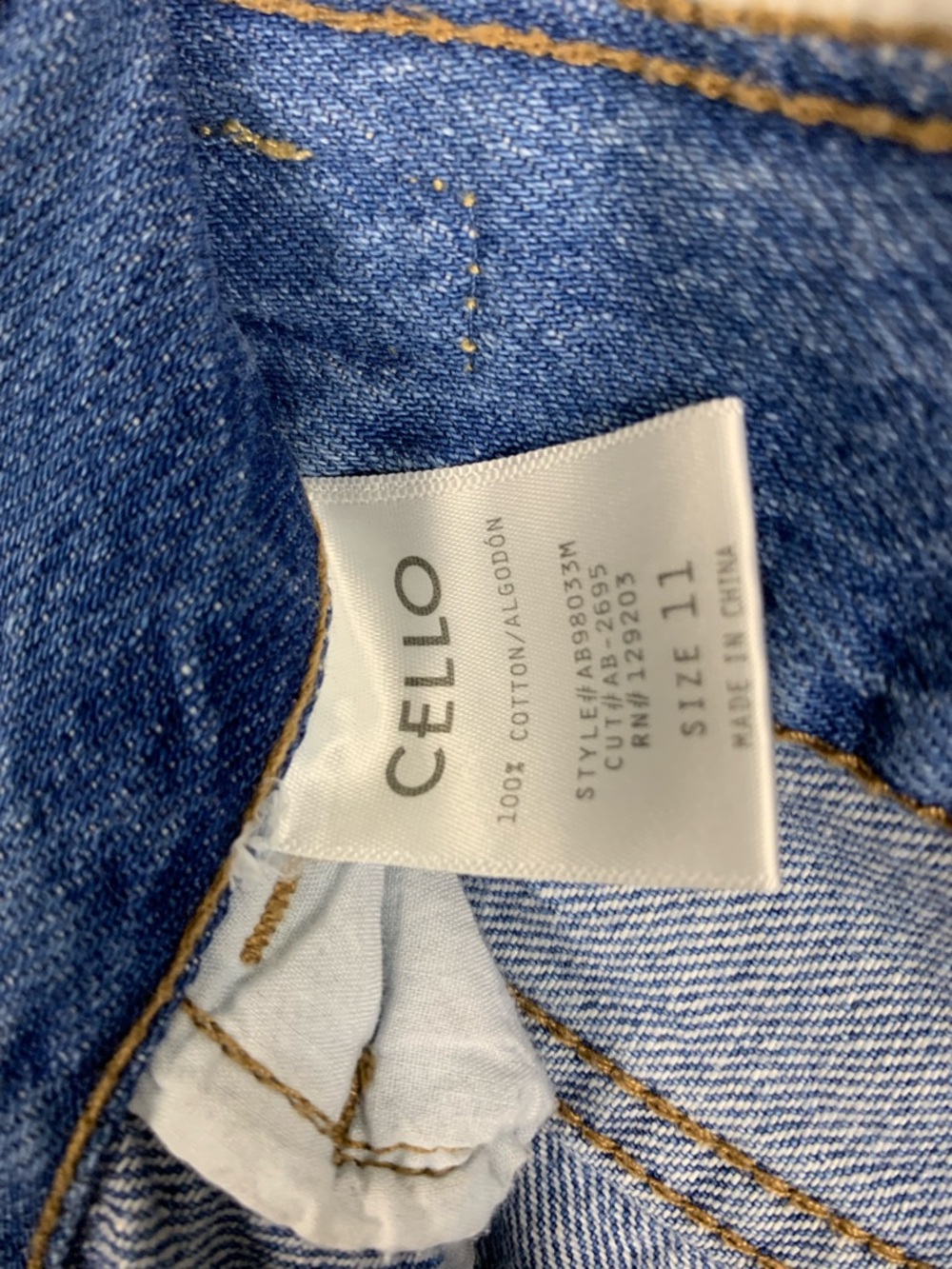 Cello Jeans Womens 11 Blue Wide Leg High Rise Raw Hem Distressed Denim - Picture 9 of 15